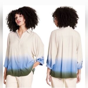 Rachel Comey Cream and White Boxy Button Down Shirt